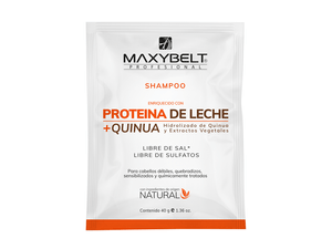 SHAMPOO MAXYBELT*40ML PROTEINA DE LECHE+ QUINUA