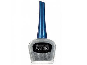 ESMALTE MASGLO*13.5ML DECORACION *ESCARCHADO PLATA*