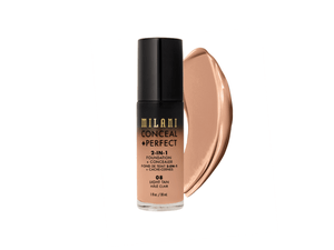 BASE MILANI*30ML 2 EN 1 CONCEAL+PERFECT#08 LIGHT TAN