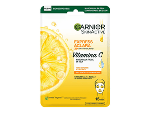 MASCARILLA FACIAL GARNIER*28G EXPRESSACLARA VITAMINA C+LIMON TELA
