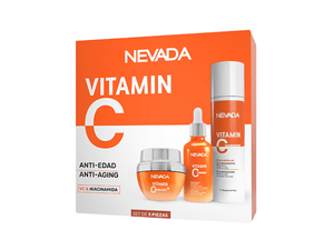 KIT FACIAL NEVADA*3UND VITAMIN C + CREMADIA 50GR+SUERO FACIAL 50ML+AGUA MICELAR